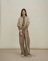 SWAYING 24 Autumn and Winter Thick Lapel Cardigan SW-SW24AW1T70-MH Beige Gray